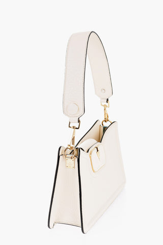 GARAVANI Textured Leather VLOGO Shoulder Bag with Golden Details