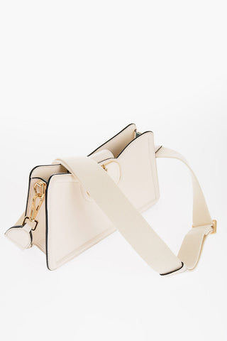 GARAVANI Textured Leather VLOGO Shoulder Bag with Golden Details