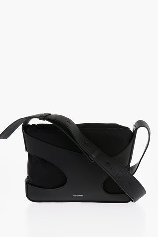 Textured Leather and Fabric NEW RODOS Crossbody Bag with Cut-Out Details