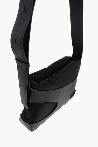 Textured Leather and Fabric NEW RODOS Crossbody Bag with Cut-Out Details