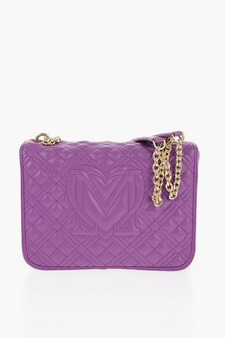 LOVE Quilted Faux Leather Shoulder Bag with Golden Logo