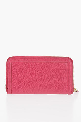 Textured Leather Wallet with Bow