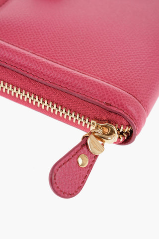 Textured Leather Wallet with Bow