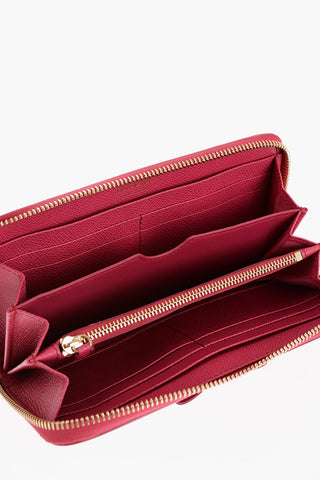 Textured Leather Wallet with Bow
