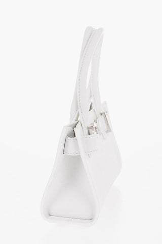 Solid Color Leather MEDUSA'95 Tote Bag with Silver-Tone Hardware