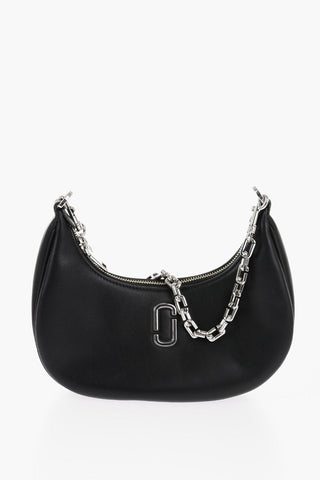 Leather Hobo Bag with Chain Shoulder Strap
