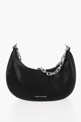 Leather Hobo Bag with Chain Shoulder Strap