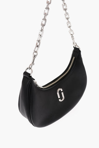 Leather Hobo Bag with Chain Shoulder Strap
