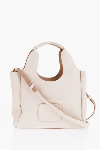 Textured Leather H-BAG Crossbody Bag with Embossed Monogram