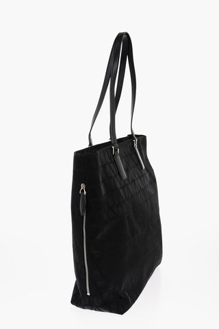 GARAVANI Fabric Tote Bag with Leather Trims and All-Over Monogram