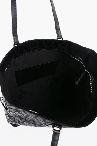 GARAVANI Fabric Tote Bag with Leather Trims and All-Over Monogram