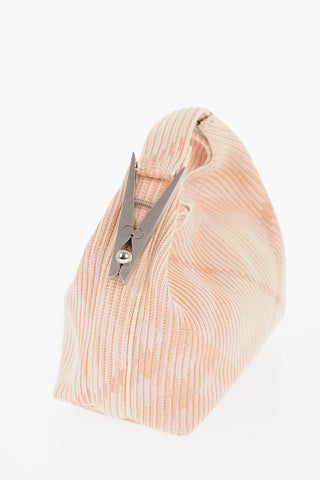 Checked Nylon PEG DUFFLE Handbag with Silver-Tone Detail