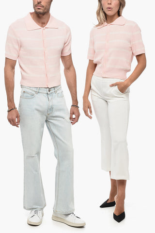 UNISEX Polo in Spugna con Fantasia a Righe 