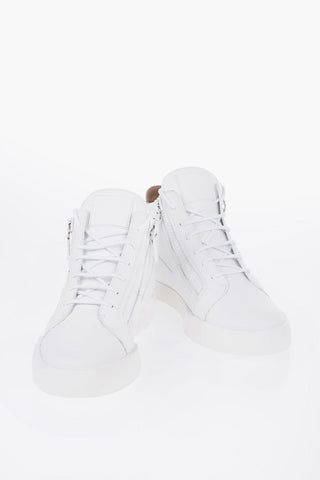 Solid Color Faux Leather High-Top Sneakers
