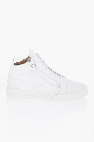 Solid Color Faux Leather High-Top Sneakers