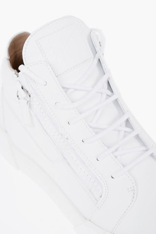 Solid Color Faux Leather High-Top Sneakers
