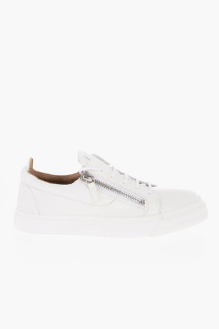 Crocodile Effect Faux Leather FRANKIE Low Top Sneakers with Side  Zip