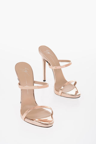 Mirrored Effect Solid Color Sandals Heel 11cm