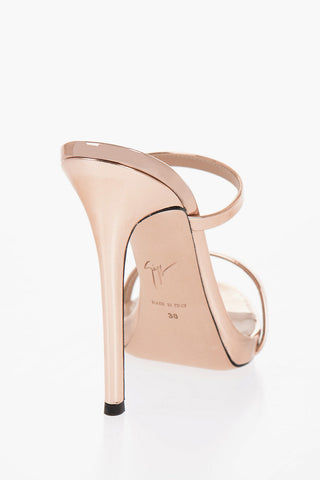 Mirrored Effect Solid Color Sandals Heel 11cm