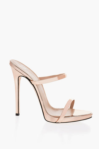 Mirrored Effect Solid Color Sandals Heel 11cm