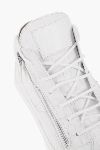 Crocodile Faux Leather Effect High-Top Sneakers