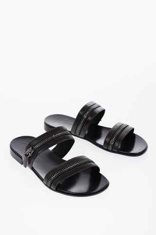 Sandali in Pelle con Dettaglio Zip