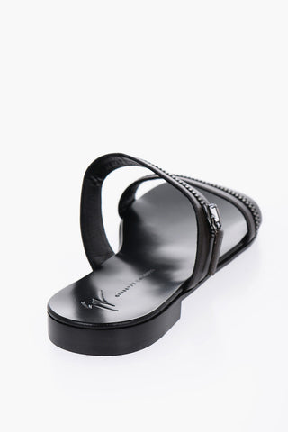 Sandali in Pelle con Dettaglio Zip