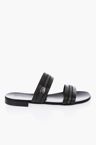 Sandali in Pelle con Dettaglio Zip