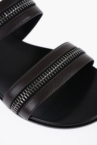 Sandali in Pelle con Dettaglio Zip