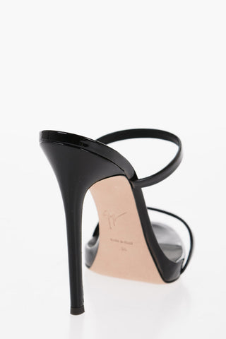 Solid Color Patent Faux Leather Sandals Heel 11cm