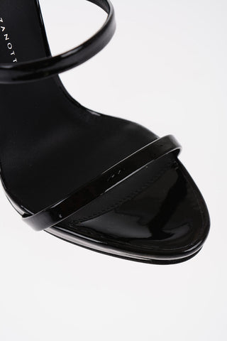 Solid Color Patent Faux Leather Sandals Heel 11cm