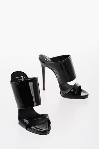 Patent Faux Leather Sabot with Heel 11cm