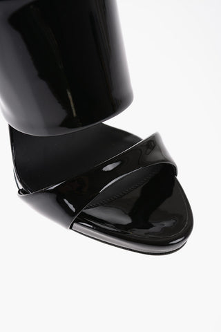 Patent Faux Leather Sabot with Heel 11cm