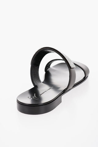 Leather Sandals with Silver-Tone Detail