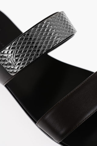Leather Sandals with Silver-Tone Detail