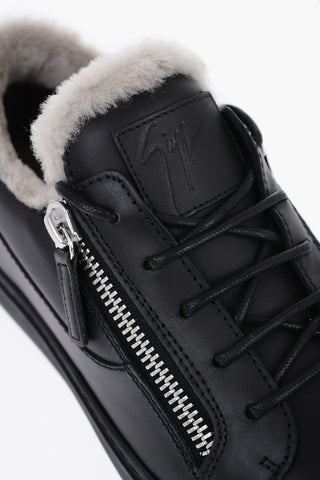 Sneakers Basse in Pelle con Interno in Pelliccia