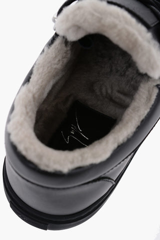 Sneakers Basse in Pelle con Interno in Pelliccia