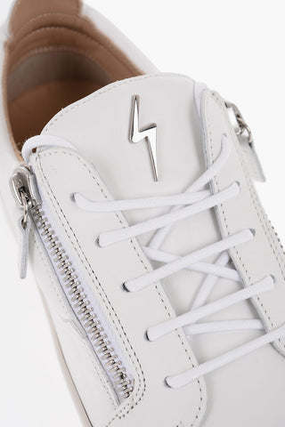 Leather Low-Top Sneakers with Zip Details