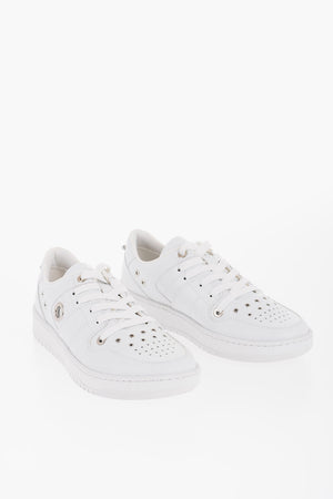Low Vegan Leather Sneakers With Cut-Out