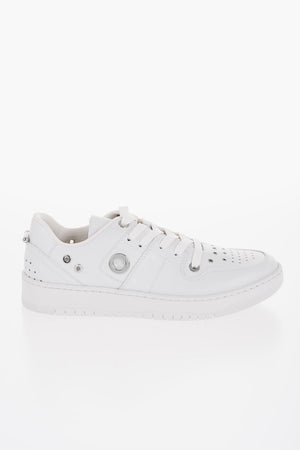 Low Vegan Leather Sneakers With Cut-Out