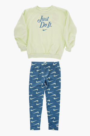Set Sweatshirt mit Rundhalsausschnitt und Leggings mit Allover-Logo