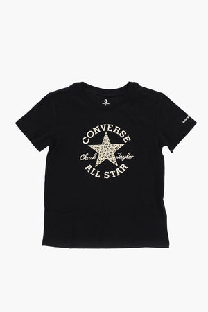 ALL STAR CHUCK TAYLOR T-Shirt Girocollo in Tinta Unita con Logo a Contrasto