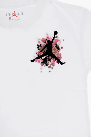 AIR JORDAN Crewneck T-Shirt FLORAL JUMPMAN Printed