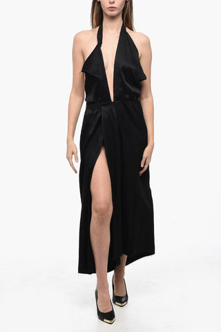 MM6 Satin Halter-neck Dress