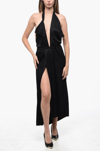 MM6 Satin Halter-neck Dress