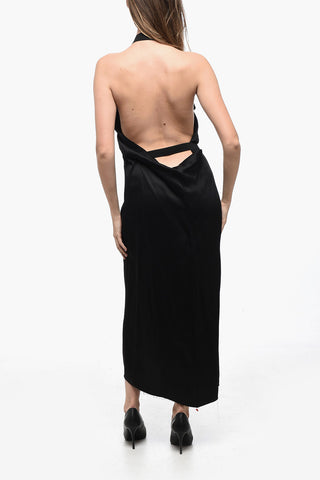 MM6 Satin Halter-neck Dress