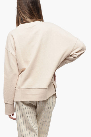 Brushed Cotton Sweater with Chain Detail