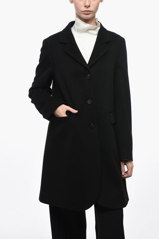 Cappotto In Lana Monopetto Con Tasche Ad Aletta