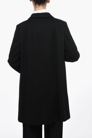 Cappotto In Lana Monopetto Con Tasche Ad Aletta