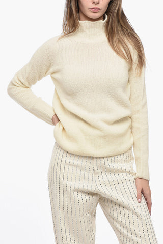Pullover in Misto Lana Vergine con Collo Alto